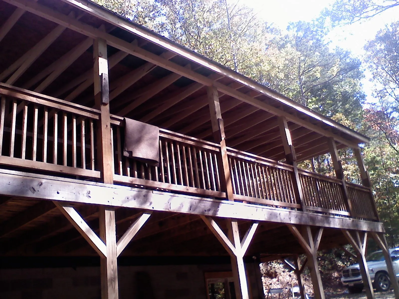 Timber framing under a new elevated porch and deck — Roof Leak Repair in Elverson by Roofing Brothers
